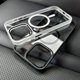 thumbnail image 2 of Metal Frame Case For iPhone 15 14 13 12 11 Pro Max Plus Transparent For Magsafe Magnetic Wireless Charge Lens Protector Cover, 2 of 5