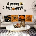 thumbnail image 5 of Halloween Decor Pillow Covers 18x18 Set of 4 Halloween Fall Black Decorative Throw Pillows Scary Pumpkin Bats Pillow Cases Home Outdoor Sofa Couch Cushion Covers for Halloween Decorations (18 by 18), 5 of 5