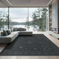 thumbnail image 2 of ODIKA 6'x9' Blue Midnight Geometric Design Washable Area Rug Intricate Ocean-Inspired Motifs and Patterns for Queen Size Bedroom, Under Bed, Master Suite, Easy Care, Non-Shedding, 2 of 7