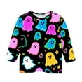thumbnail image 3 of bbymog Halloween Boys T Shirts Fashion Spooky 3/4 Sleeve Pullover Tops for Girls Casual Crewneck Shirts for Boys Girls Clothes Multicolor F 3 Years, 3 of 4
