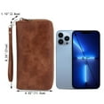 thumbnail image 4 of UTO Wallets for Women PU Leather Zip Around Clutch Purse Card Holder Large Capacity Ladies Phone Wristlet(Retro Brown), 4 of 7