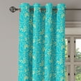 thumbnail image 3 of Ambesonne Yellow and Blue Grommet Curtain, Twig and Leaves, 50" x 54", Turquoise Pale Yellow, 3 of 6