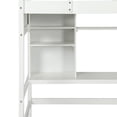 thumbnail image 7 of Kumix Loft Bed Twin Size with Desk, Wood Loft Bed with Storage Shelves, Full Length Guardrail and Inclined Ladder for Teens Adults, Space-Saving Loft Bed for Bedroom, Noise-Free, White, 7 of 7