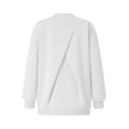 thumbnail image 6 of Women's Drop Shoulder Sweatshirt Solid Color Trendy Crew Neck with Ribbed Back Cross Detail Loose Fit for School Work & Weekend, 6 of 6