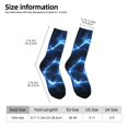 thumbnail image 6 of Uemuo Blue Lightning Pattern Women's Crew Socks, Soft Durable Breathable Moisture-Wicking with Odor Control Cotton socks, 6 of 9