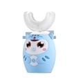 thumbnail image 3 of Cepillo de dientes eléctrico sónico de 360° para niños, cepillo de dientes automático de silicona en forma de U, temporizador inteligente, recargable, luz azul IPX7, 3 of 5