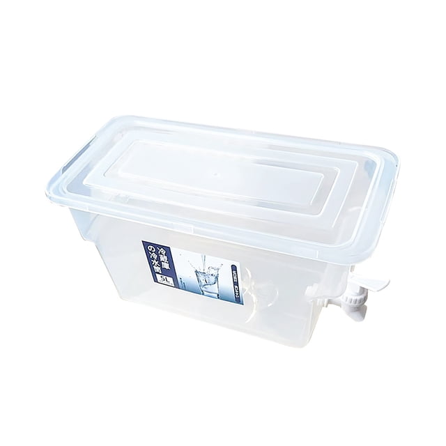 Pichet d'Eau de Réfrigérateur 5 L, Pichet d'Eau en Plastique Théière à Fruits Seau de Limonade Contenant de Boisson pour Réfrigérateur, Distributeurs de Boissons pour Fêtes, pour Limonade Chaude/froide Jus Boisson Pot Thé Glacé Bouilloire