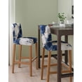 thumbnail image 2 of Marble Navy Blue Bar Stool Covers Set of 4, Abstract Gold White Brick Stone Motif Stretch Washable Bar Chair Covers with Backs, Removable Pub Counter Height Chair Cover for Kitchen Dining Room Cafe, 2 of 7