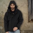 thumbnail image 3 of Chamarra para Hombre Impermeable con Gorro de Invierno para Senderismo Negro, 3 of 9