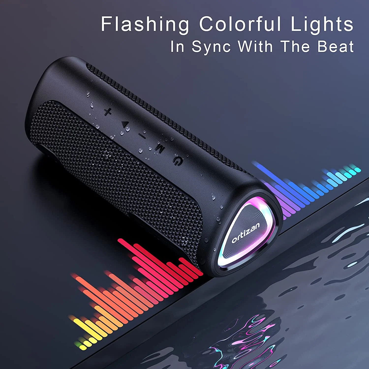 M7 Bluetooth Speaker, IPX7 Waterproof, 24W Loud Stereo Sound, Portable Wireless Outdoor Speaker for Parties, Travel, and Home