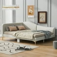 thumbnail image 2 of CoSoTower Full Size Upholstered Daybed with Headboard and Armrest, Support Legs, Beige, 2 of 9