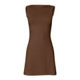 thumbnail image 3 of Women's Casual Tennis Dress Sleeveless Open Back Athletic Dress with Built In Shorts and Pockets for Comfortable Sporty Style Womens Casual Trendy Midi Dresses, 3 of 8