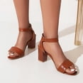 thumbnail image 5 of SACFOF Womens Heeled Sandals Shoes – 2.95 Inch Chunky Block Heeled Sandals | Clear Sandals, Open Toe Dressy Short Heels with Ankle Strap for Wedding, Prom & Party, 5 of 6