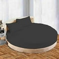 thumbnail image 2 of Cotton Sheet Round, 4 Piece Cotton Round Bedsheet 100% Egyptian Cotton, 18" Deep Pocket,76" Diameter, 400 TC, Round Sheet Set, Super Soft, Luxury and Easy Care -Dark Gray Solid, King Size, 2 of 3