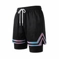 thumbnail image 2 of Xdegoge 2 in 1 Running Shorts for Men Built in Liner Mesh Athletic Workout Gym Shorts with Elastic Waist Drawstring V-Cut Split Hem Breathable Activewear for Training, 2 of 5