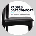 thumbnail image 3 of Set of 2 Solid Wood Farmhouse 25" Counter Stools with PU Cushion Leather Seat, Modern Accent Dining Elbow Chair Barstools, Black, 3 of 12