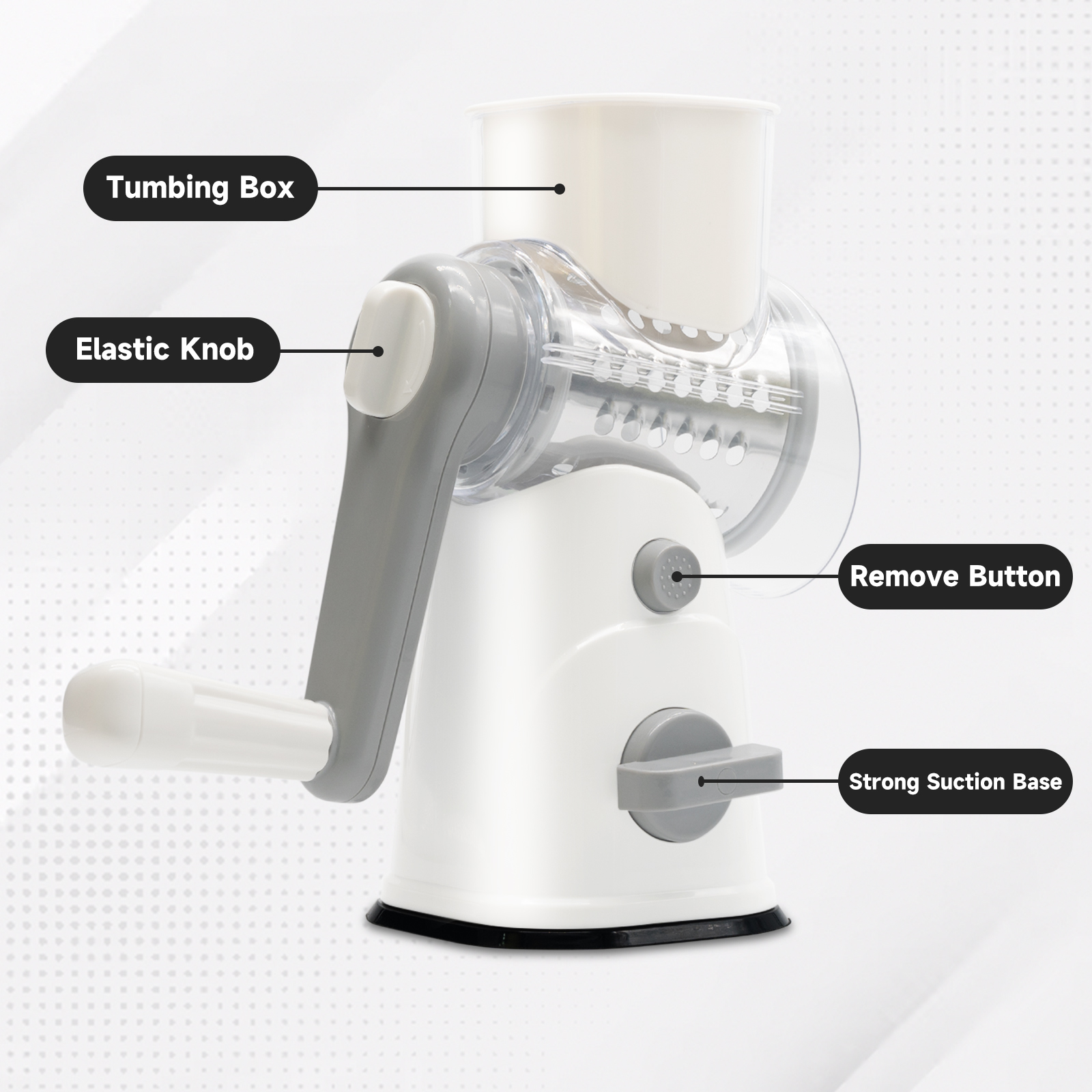 Aonhom Rotary Cheese Grater with 3 Interchangeable Blades photo 4