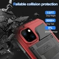 thumbnail image 5 of SaniMore Case for iPhone 14 Plus, Heavy Duty Protection IP68 Waterproof [Screen Protector] Shockproof Support Wireless Charging Hybidrd Silicone Metal Armor Miliary-Grade Drop-resistant Shell, Red, 5 of 8