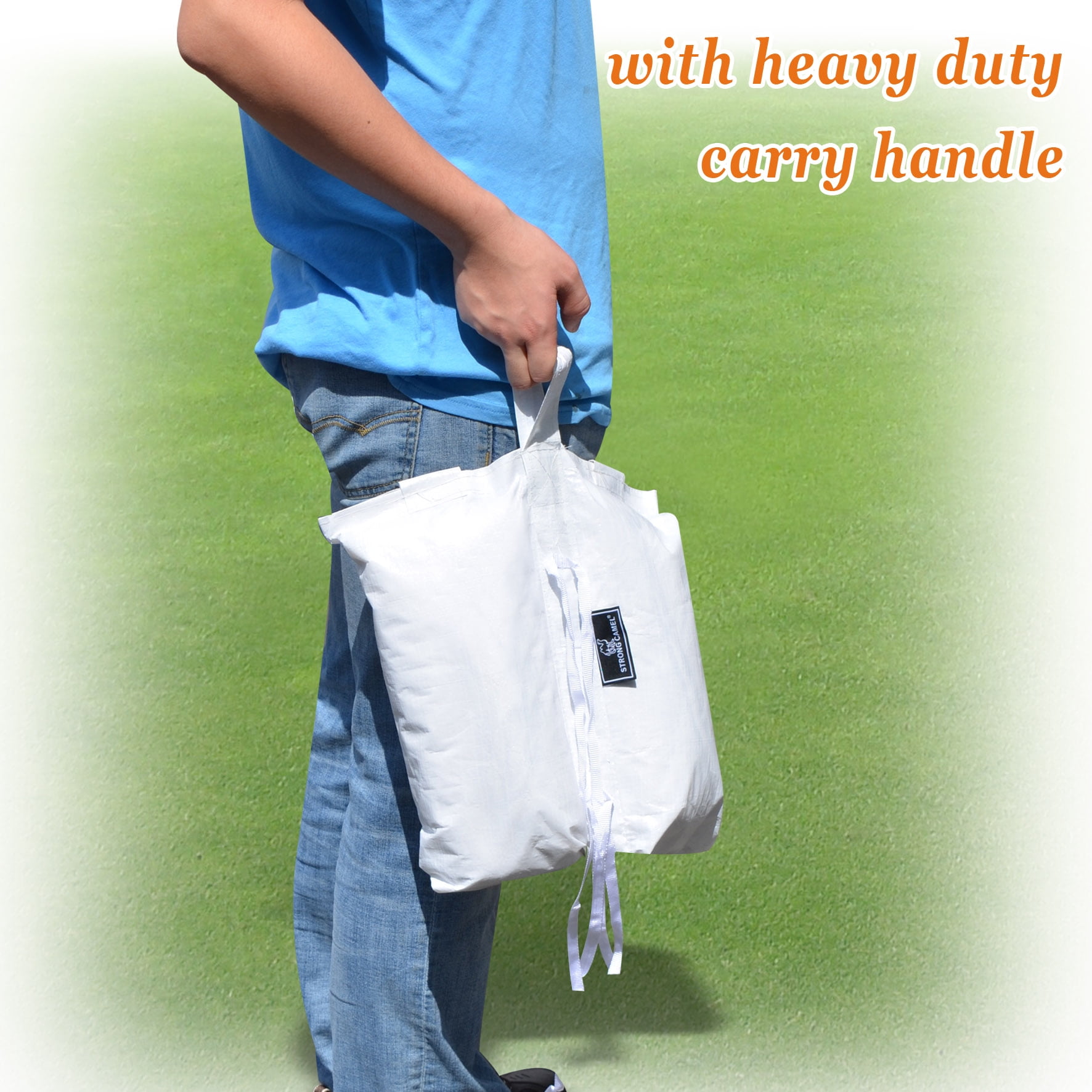 Strong Camel Weights Bag, Leg Weight for Pop up Canopy Tent Sand Bag 4 Pack Weighted Feet Bag (White)