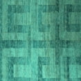 thumbnail image 1 of Ahgly Company Indoor Square Abstract Turquoise Blue Modern Area Rugs, 3' Square, 1 of 4
