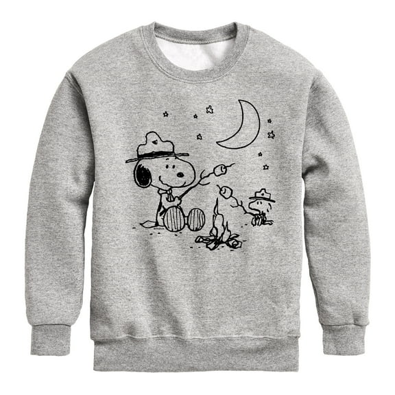 Peanuts - Snoopy Camping - Toddler And Youth Crewneck Fleece Sweatshirt