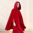 thumbnail image 3 of BAETEUY Winter Women Cape Coat with Hood Medieval Retro Shawl Poncho, 3 of 8