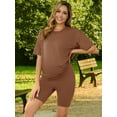 thumbnail image 2 of DARING DIVA Women's Tie Dye 2-Piece Maternity Pajama Set XXL Brown, 2 of 7