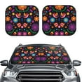 thumbnail image 2 of Fotbe Colorful Floral2 2-Piece Car Windshield Sun Shade | Sun Blocker for Car Windshield | Foldable Automotive Interior Accessories for Sun Protection-Large, 2 of 7