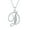 Silver-D, variant on Womens ABC Initial Pendant Necklace CZ Pave Cursive Script Letter
