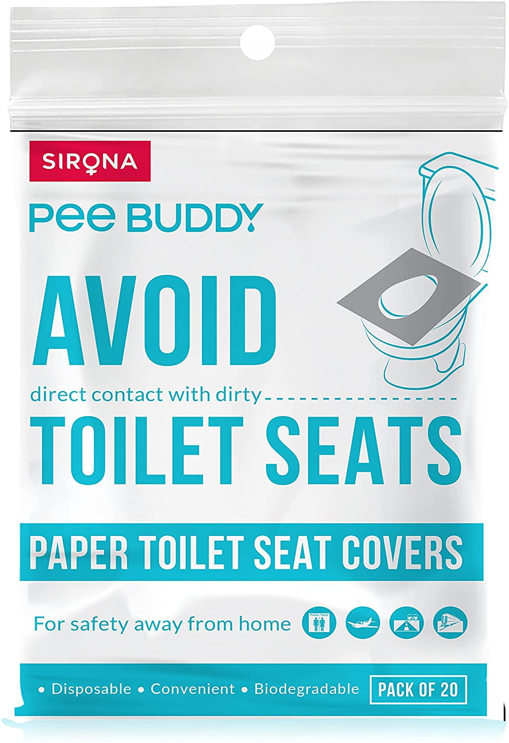 PeeBuddy Flushable Toilet Seat Cover 20 Seat Covers