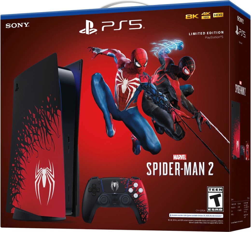 PlayStation 5 Slim Edition Bundle w/Spider-Man 2 Game & Charging Dock -  22404763