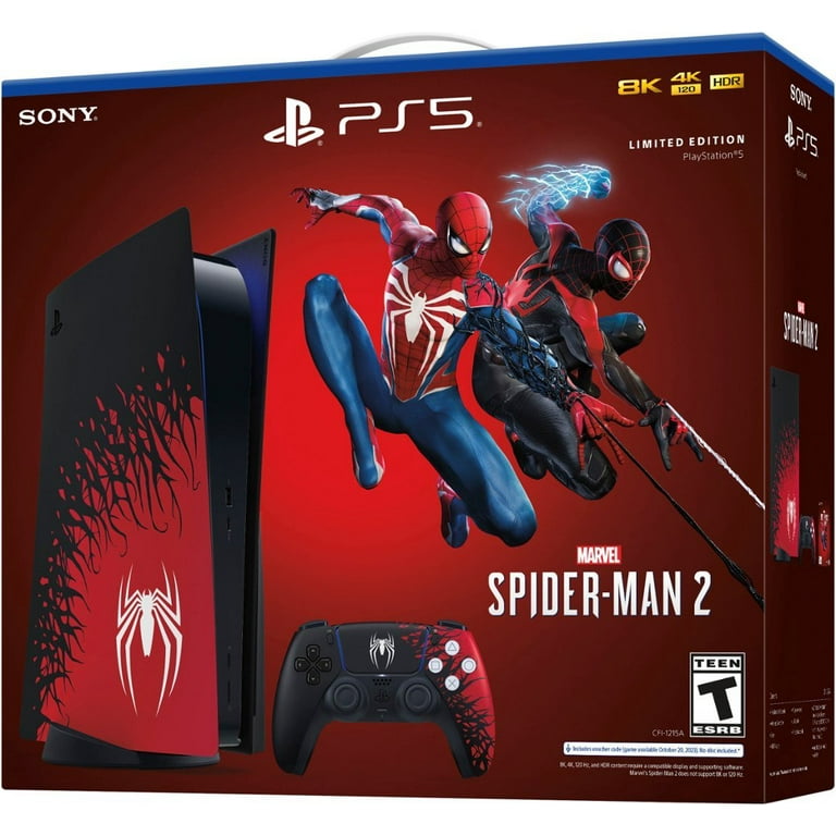 PlayStation 5 Disc Spider-Man 2 Limited Edition Bundle: SpiderMan 2  Console, Controller and Game, with Mytrix 8K HDMI Ultra High Speed Cable -  Black/Red, PS5 825GB Gaming Console 