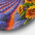 thumbnail image 3 of Designart 'Sunflower and Lavender Fields' Traditional Circle Metal Wall Art 36x36 - Disc of 36, 3 of 5