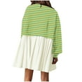thumbnail image 4 of MIUOWANP Fall Dresses for Women 2024 Fashion Women's Casual Sweatshirt Long Sleeve Dress Round-Neck Ladies Patchwork Mini Dresses, 4 of 5