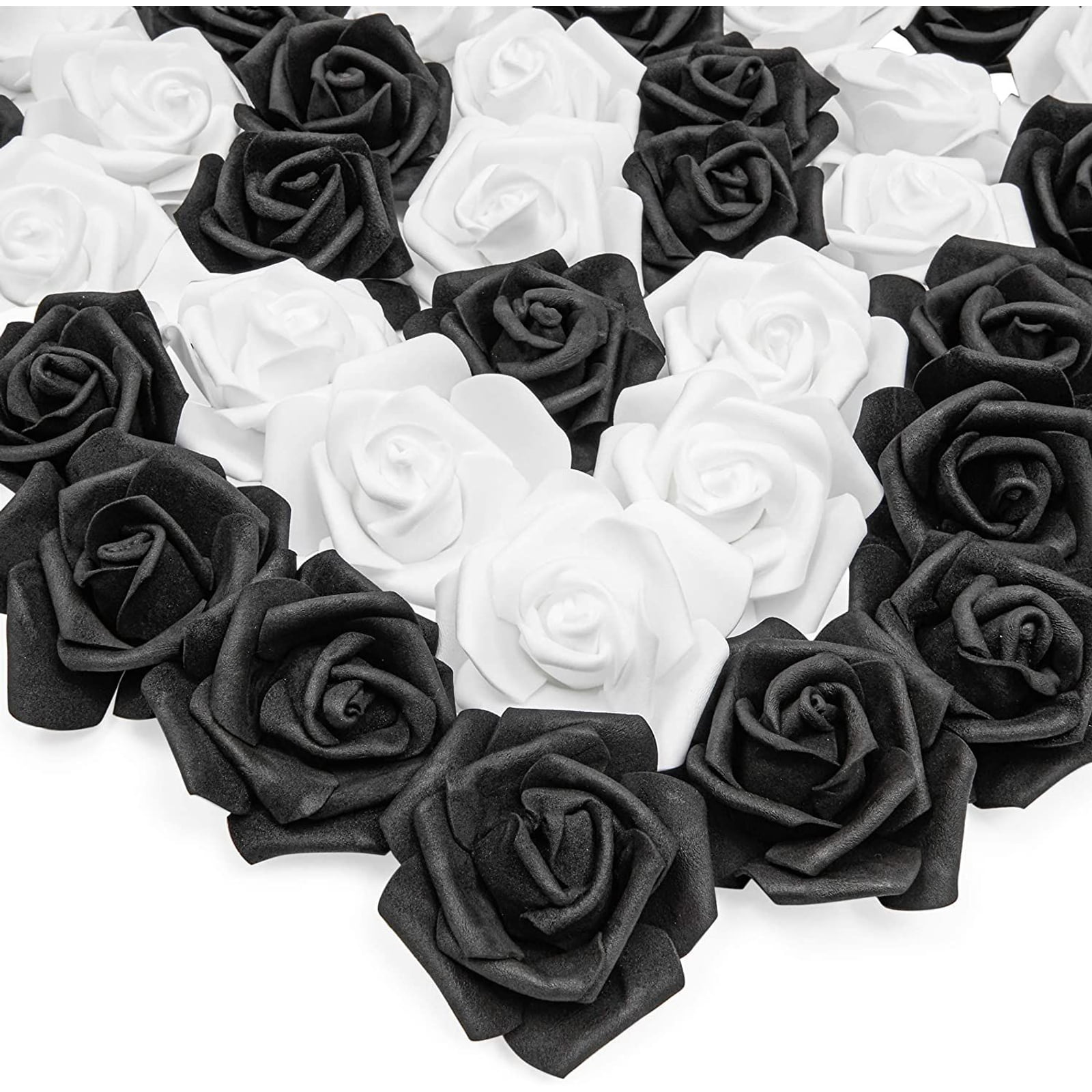 12 pcs Black CRAFT 2.5" wide OPEN ROSES Wedding Party Flowers Supplies Wholesale