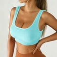 thumbnail image 6 of Nilvkv Bandeau Bra, Strapless Bra, Solid Strapless Seamless Wireless Push Up Anti Slip Basic Blue 32AB, 6 of 6