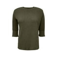 thumbnail image 5 of Dasayo Ladies Tops Knit Winter Green Long Sleeve Ruffle Solid Comfort Shirts T Shirts for Women M, 5 of 6