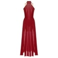 thumbnail image 4 of Doomiva Women's Lyrical Dance Dress Belly Dacne Flowy Split Maxi Dresses Burgundy M, 4 of 5