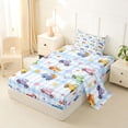 thumbnail image 2 of Castle Fairy Watercolor Truck Twin Sheet Sets 3pcs for Girls, Plaid Check Art Bedding for Bedroom, Blue Green Yellow, 2 of 6