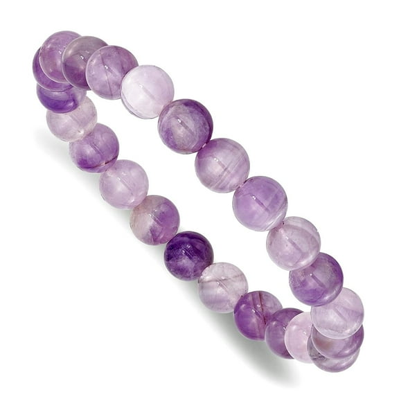 Amethyst 8.50mm Beaded Stretch Bracelet Stretch Bracelet for Women