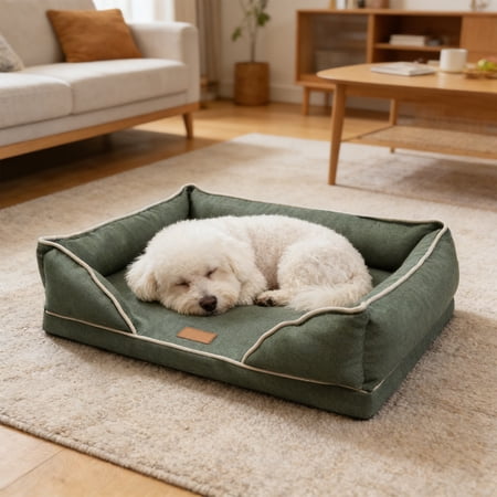 4 Season Washable Dog Bed with Removable Cover Reversible Pet Mat for Crate Floor and Sofa Non-Slide Dog Sleeping Pad for Travel and Home 18 Inch