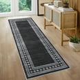 thumbnail image 2 of CAROMIO Solid Area Rug Washable Border Rug Modern Geometric Floor Decor Perfect for Living Dining Room, 2' x 6' Black, 2 of 6