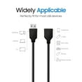 thumbnail image 5 of Cmple - USB Extension Cable 3ft USB 2.0 Cable Male to Female Type A USB Extender for External Hard Drive, Web Cam, HDD, Printer - Black, 5 of 9