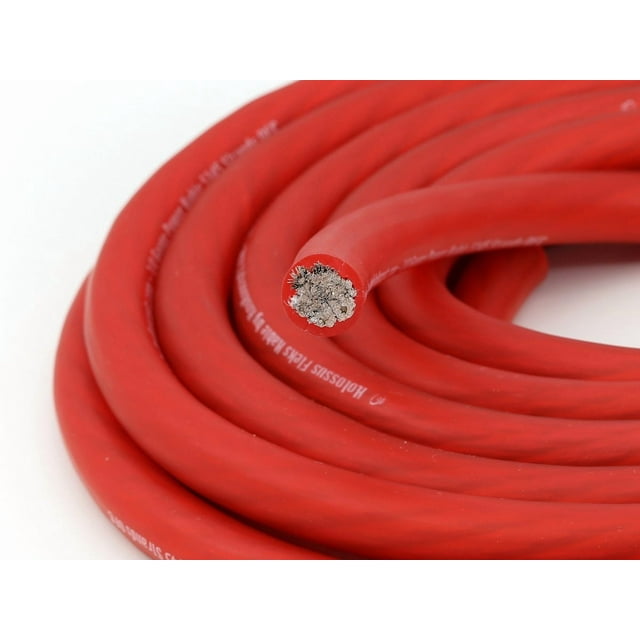 KnuKonceptz Kolossus Flex Kable OFC 4 Gauge Power Wire Copper Cable Red (20 ft)