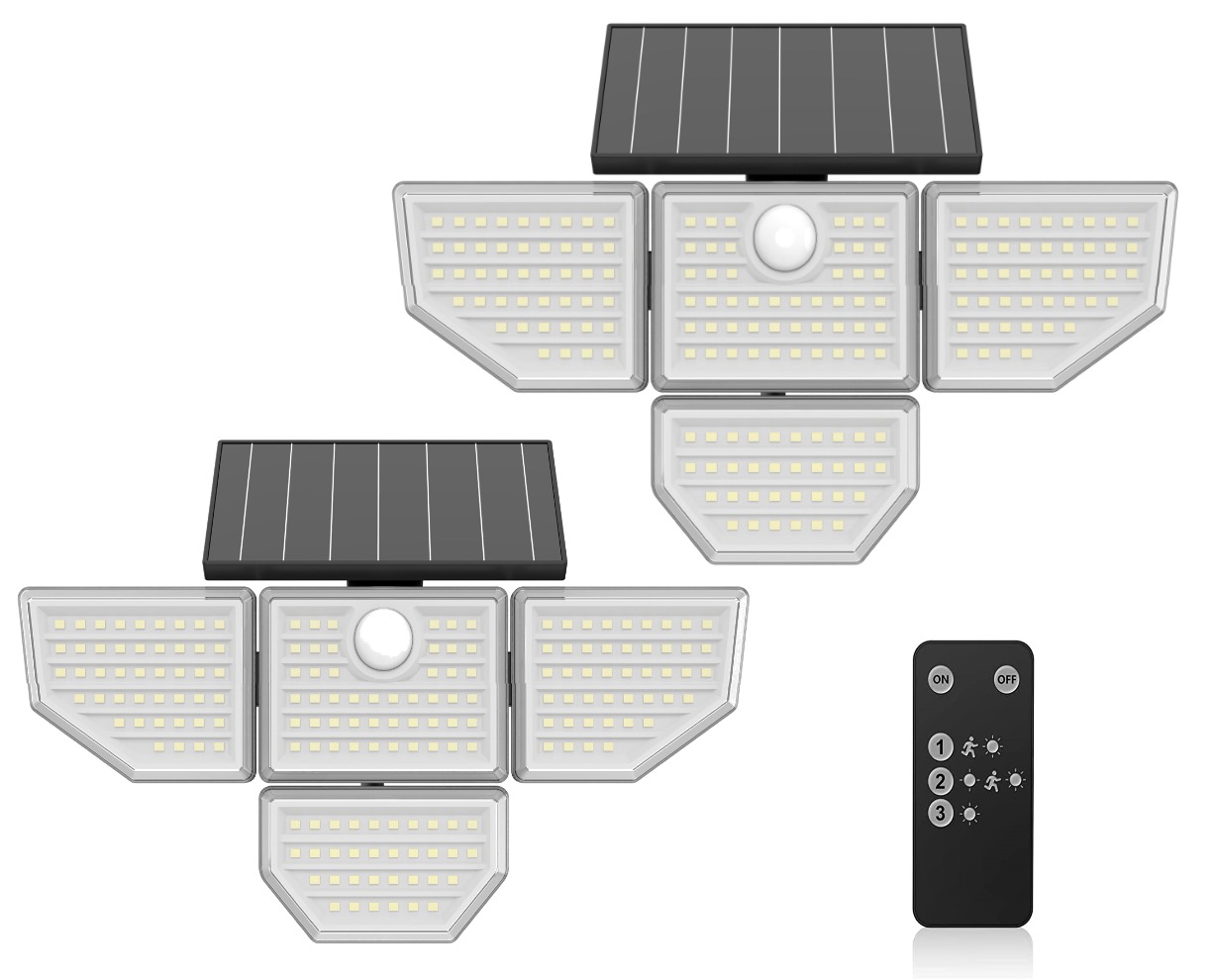 Hyper Tough Solar Motion 4-Head Adjustable LED Security Light with Remote Control, 1000 LM, 2-Pack - image 3 of 20