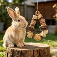 thumbnail image 3 of Rabbit Chew Toys for Teeth - Natural Wooden Pet Hanging Toy for Small Animals, Guinea Pigs & Hamsters - 8.3" x 5.1" Cage Accessories for Grinding & Biting, 3 of 4