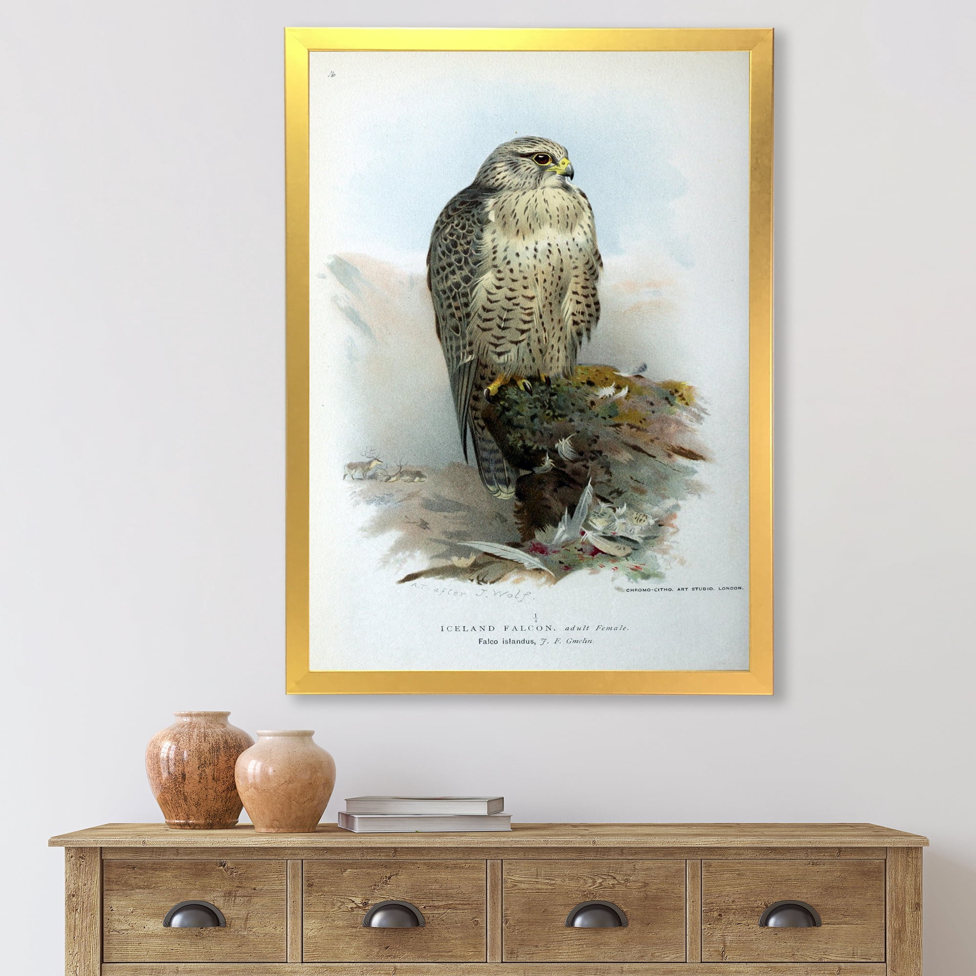 Designart 'Ancient Bird Life V' Traditional Framed Art Print