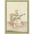 thumbnail image 2 of Louis Carrogis Carmontelle 11x14 Black Ornate Wood Framed Double Matted Museum Art Print Titled: Portrait of Madame De Montainville, Guitar Playing (1758), 2 of 5