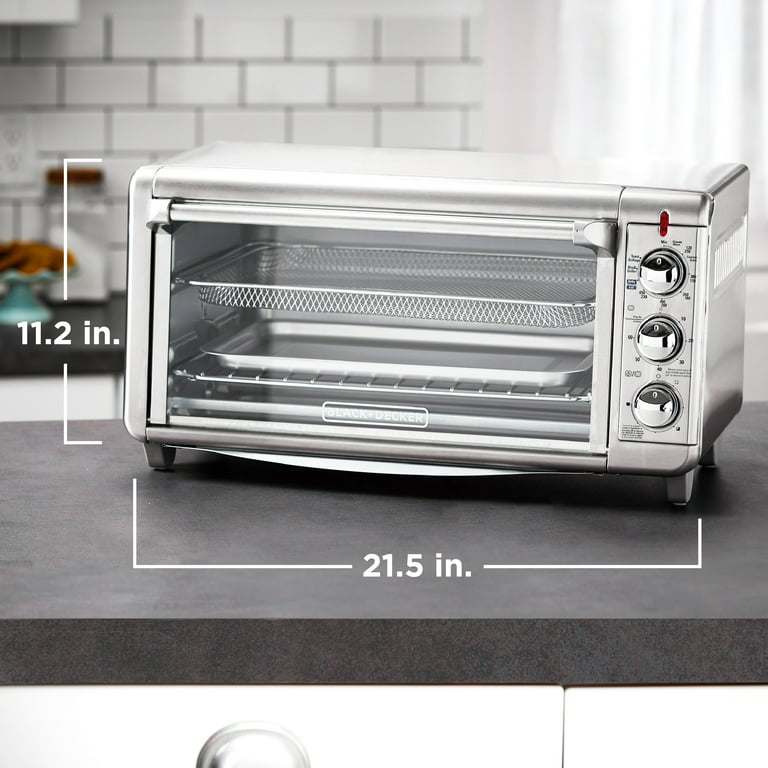 BLACK+DECKER Extra Wide Crisp 'N Bake Air Fry Toaster Oven, Silver,  TO3265XSSD 