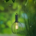 thumbnail image 2 of Evergreen 19.6" Solar Hanging Lantern with Chain and LED Bulb, Rounded, 2 of 3